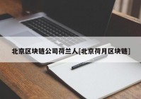 北京区块链公司荷兰人[北京荷月区块链]