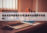 加拿大区块链电子公司[加拿大全球数字交易所]